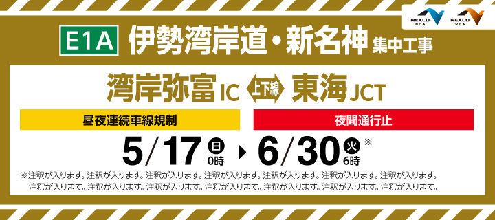 伊勢湾岸道・新名神 集中工事