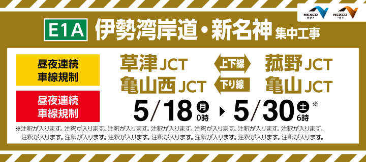 伊勢湾岸道・新名神 集中工事