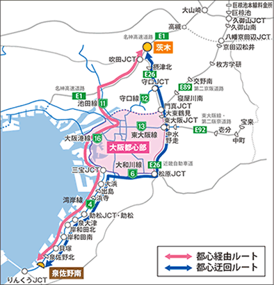迂回割引路線図